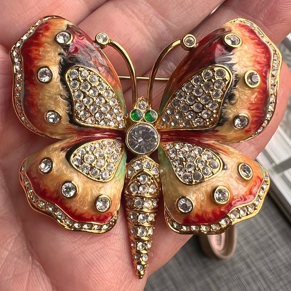 Kenneth Jay Lane Jewelry - Kenneth Jay Lane Vintage Rhinestone and enamel Butterfly Brooch